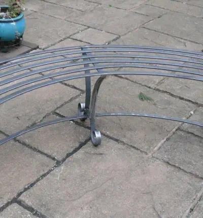 Curved garden bench Wimborne wrought iron works