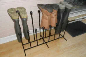 8 pair family wellington boot rack Wimborne wrought iron works