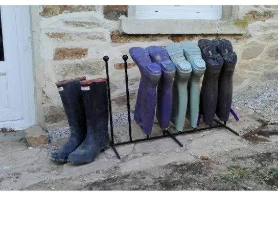 4 pair wellington boot holder Wimborne wrought iron works