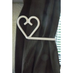 Tie backs Shabby chic wrought iron pair of heart tie backs